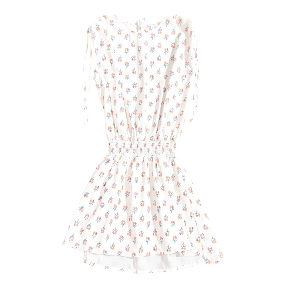 NWT pleat Helen White Block Print Dress